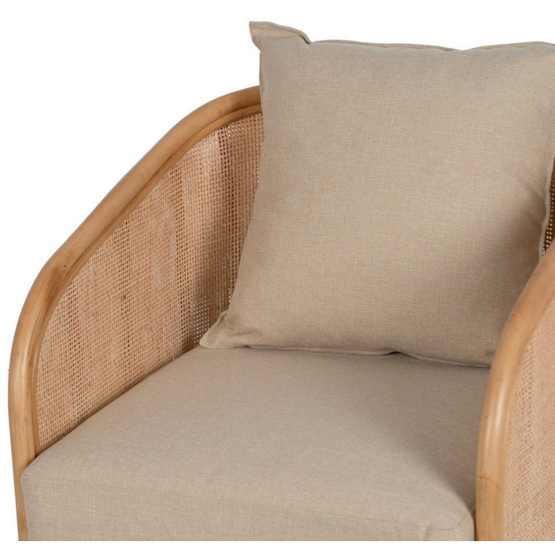 SILLÓN NATURAL RATÁN DECORACIÓN 68 X 68 X 76 CM 