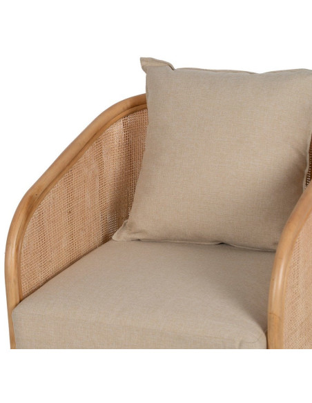 SILLÓN NATURAL RATÁN DECORACIÓN 68 X 68 X 76 CM 