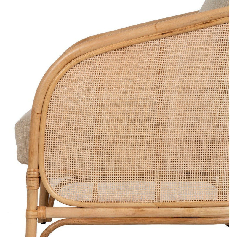 SILLÓN NATURAL RATÁN DECORACIÓN 68 X 68 X 76 CM 