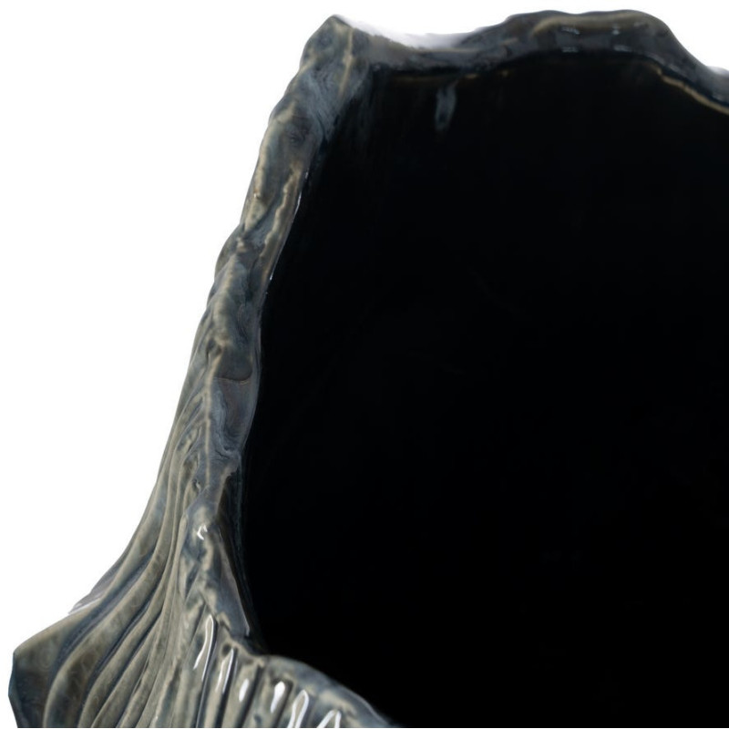 Vase design irrégulier Organique H 49 cm Céramique Bleu Ondéssa 