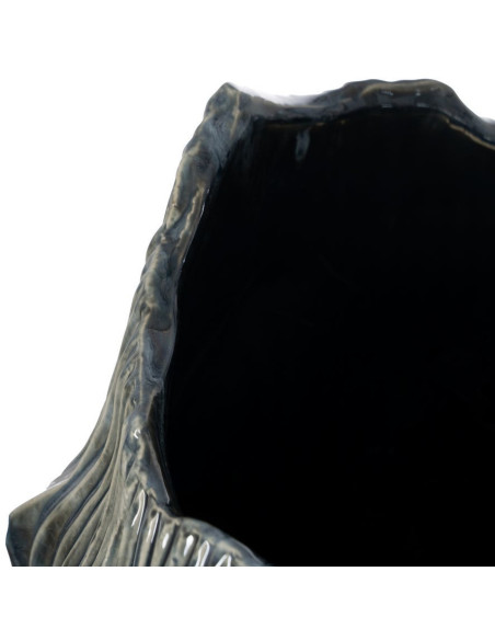 Vase design irrégulier Organique H 49 cm Céramique Bleu Ondéssa 