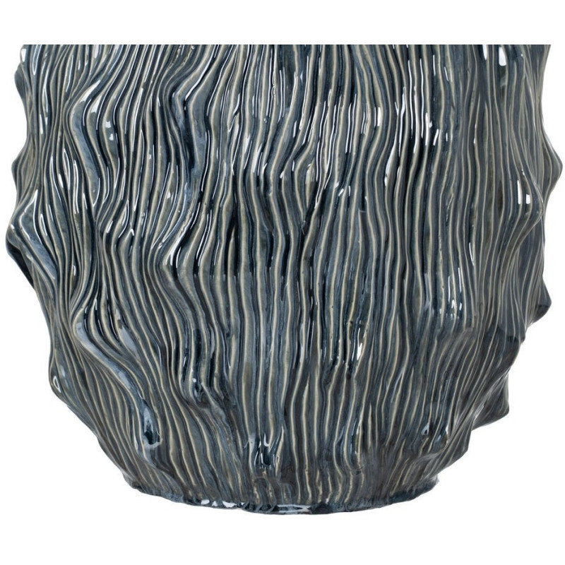 Vase design irrégulier Organique H 49 cm Céramique Bleu Ondéssa 