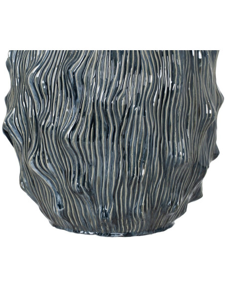 Vase design irrégulier Organique H 49 cm Céramique Bleu Ondéssa 