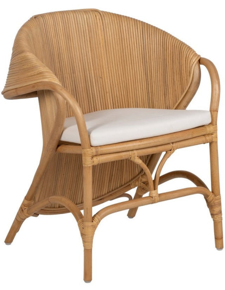 SILLÓN NATURAL RATÁN DECORACIÓN 65 X 63 X 78 CM 