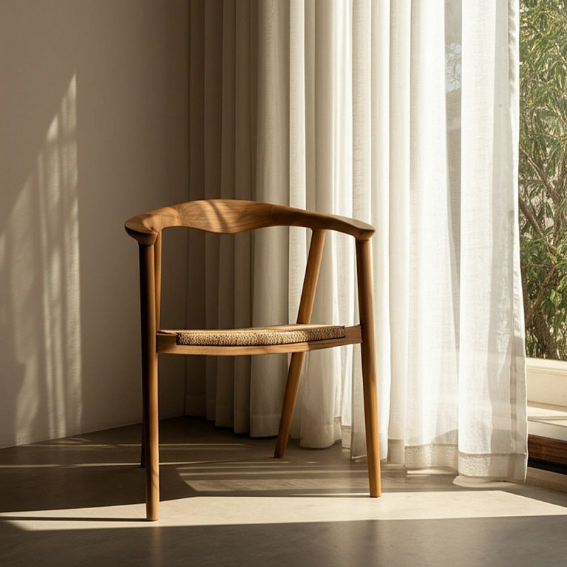 SILLA NATURAL MADERA 65 X 57 X 76 CM 