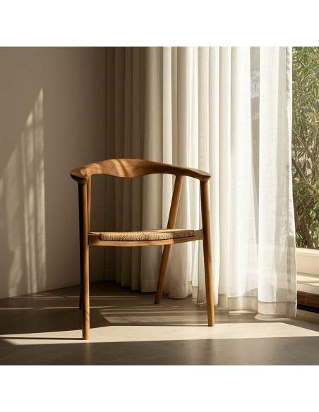 SILLA NATURAL MADERA 65 X 57 X 76 CM 