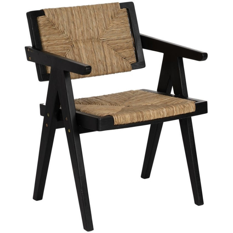 SILLA NATURAL-NEGRO MADERA 56 X 62 X 76,50 CM