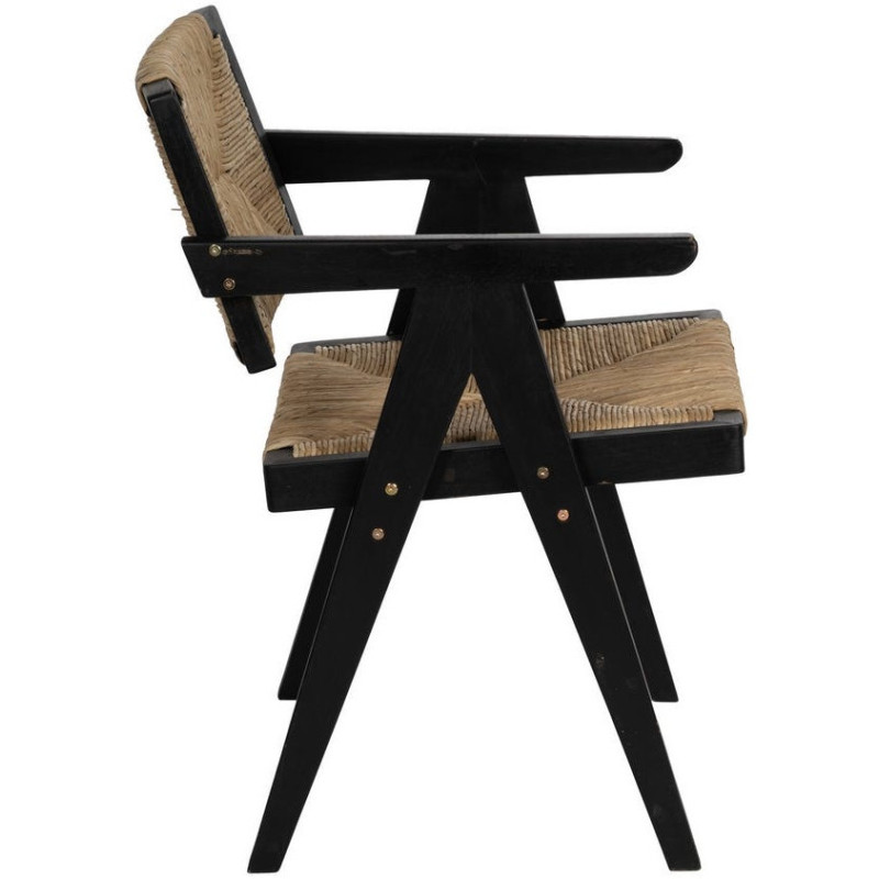 SILLA NATURAL-NEGRO MADERA 56 X 62 X 76,50 CM 