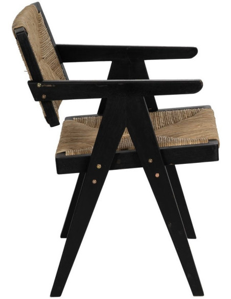 SILLA NATURAL-NEGRO MADERA 56 X 62 X 76,50 CM 