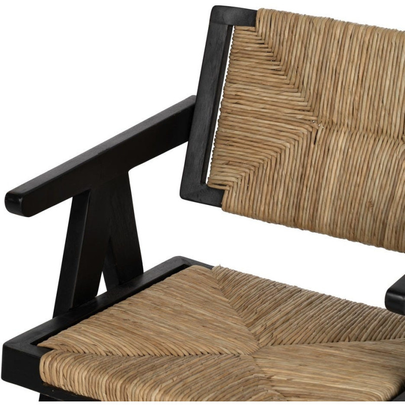 SILLA NATURAL-NEGRO MADERA 56 X 62 X 76,50 CM 