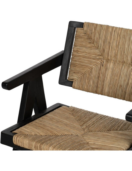 SILLA NATURAL-NEGRO MADERA 56 X 62 X 76,50 CM 