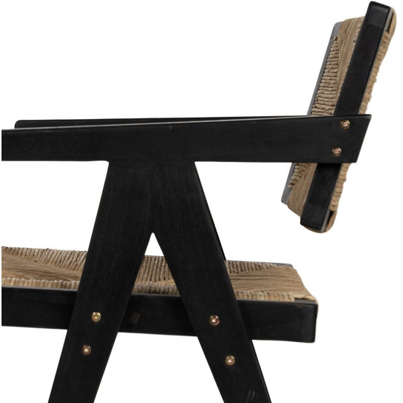 SILLA NATURAL-NEGRO MADERA 56 X 62 X 76,50 CM 