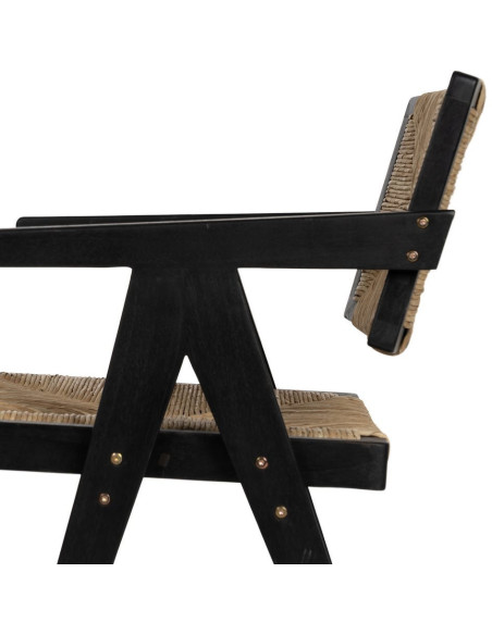 SILLA NATURAL-NEGRO MADERA 56 X 62 X 76,50 CM 