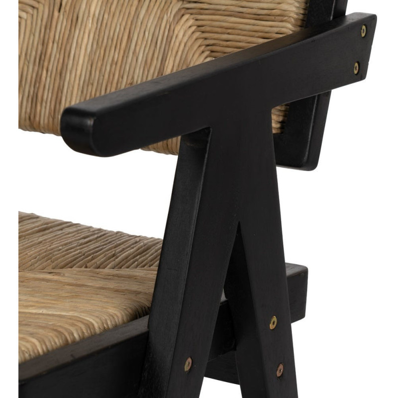 SILLA NATURAL-NEGRO MADERA 56 X 62 X 76,50 CM 