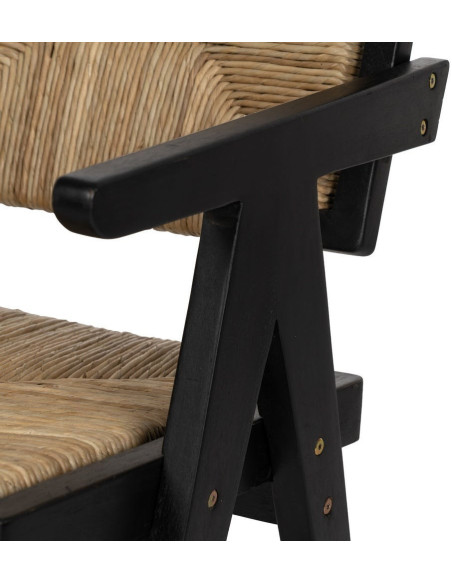 SILLA NATURAL-NEGRO MADERA 56 X 62 X 76,50 CM 