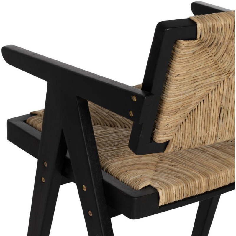 SILLA NATURAL-NEGRO MADERA 56 X 62 X 76,50 CM 