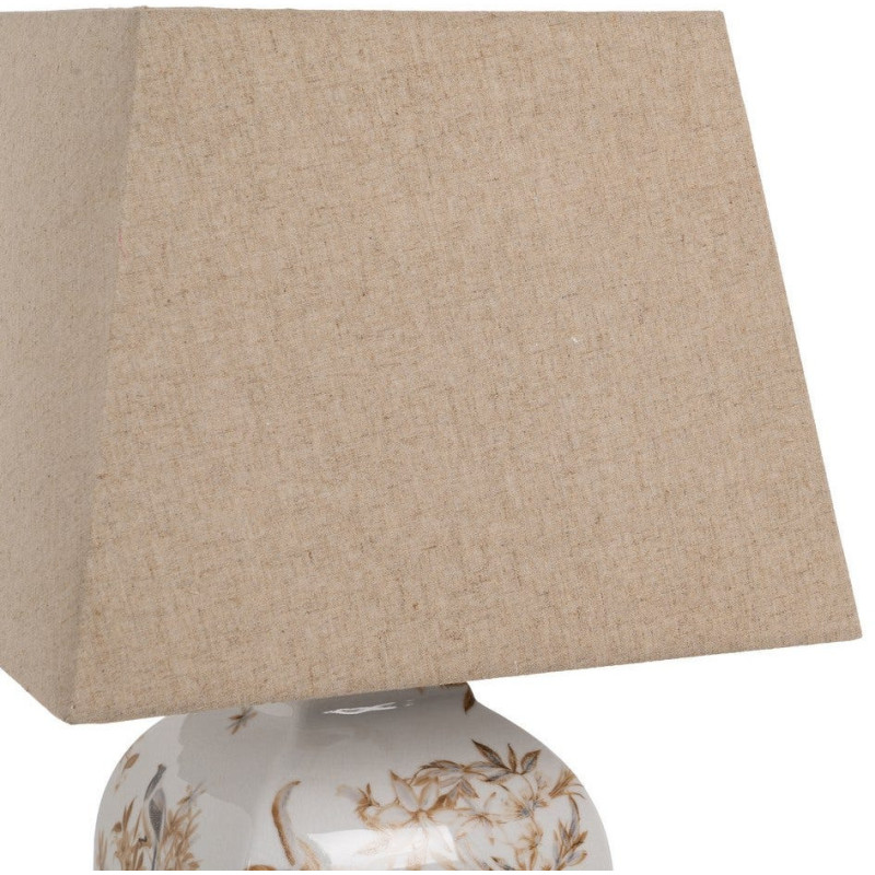 LÁMPARA MESA BLANCO-MARRÓN PORCELANA 22 X 22 X 45 CM 