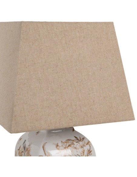 LÁMPARA MESA BLANCO-MARRÓN PORCELANA 22 X 22 X 45 CM 