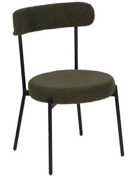 SILLA VERDE-NEGRO TEJIDO-METAL 49 X 49 X 80 CM 