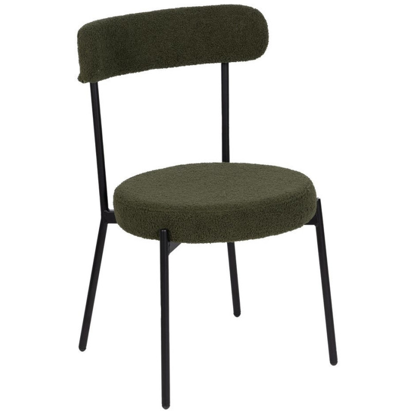 SILLA VERDE-NEGRO TEJIDO-METAL 49 X 49 X 80 CM 