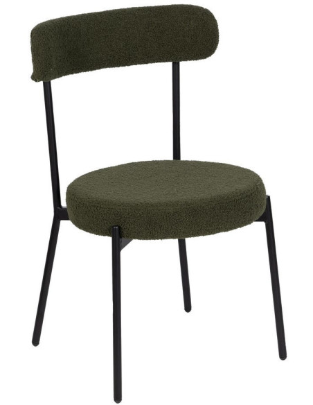 SILLA VERDE-NEGRO TEJIDO-METAL 49 X 49 X 80 CM 
