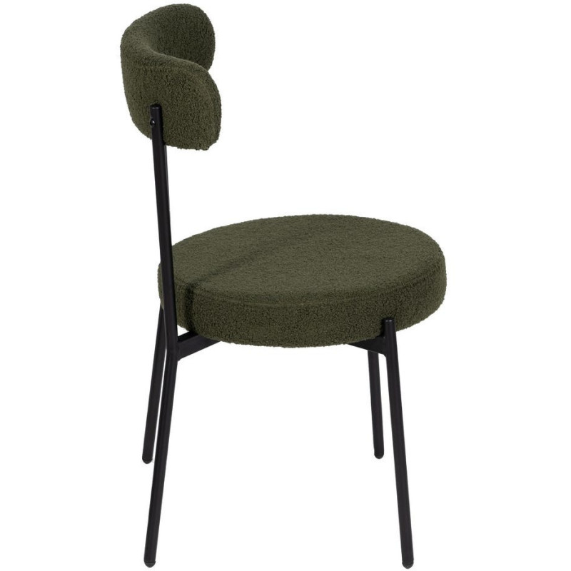 SILLA VERDE-NEGRO TEJIDO-METAL 49 X 49 X 80 CM 