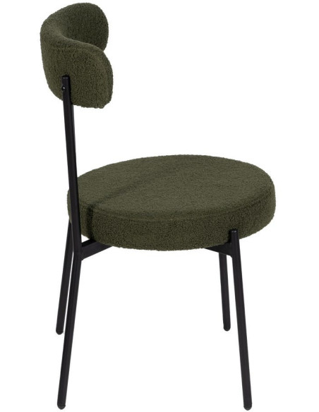 SILLA VERDE-NEGRO TEJIDO-METAL 49 X 49 X 80 CM 