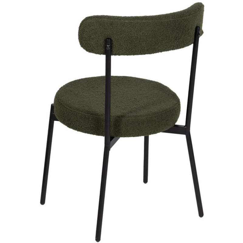 SILLA VERDE-NEGRO TEJIDO-METAL 49 X 49 X 80 CM 