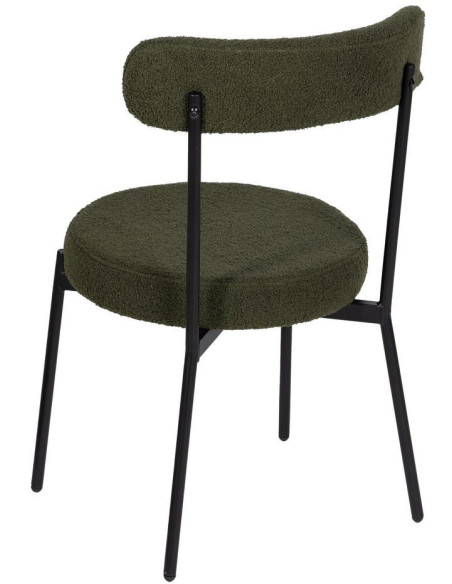 SILLA VERDE-NEGRO TEJIDO-METAL 49 X 49 X 80 CM 