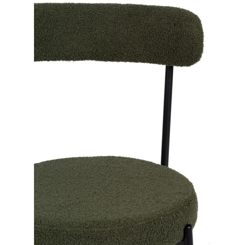 SILLA VERDE-NEGRO TEJIDO-METAL 49 X 49 X 80 CM 