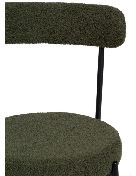 SILLA VERDE-NEGRO TEJIDO-METAL 49 X 49 X 80 CM 