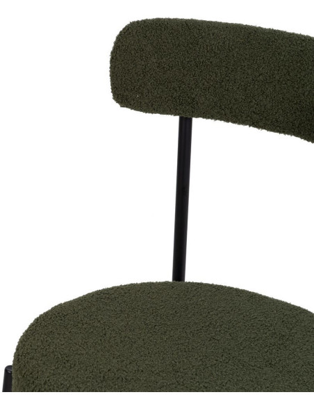 SILLA VERDE-NEGRO TEJIDO-METAL 49 X 49 X 80 CM 