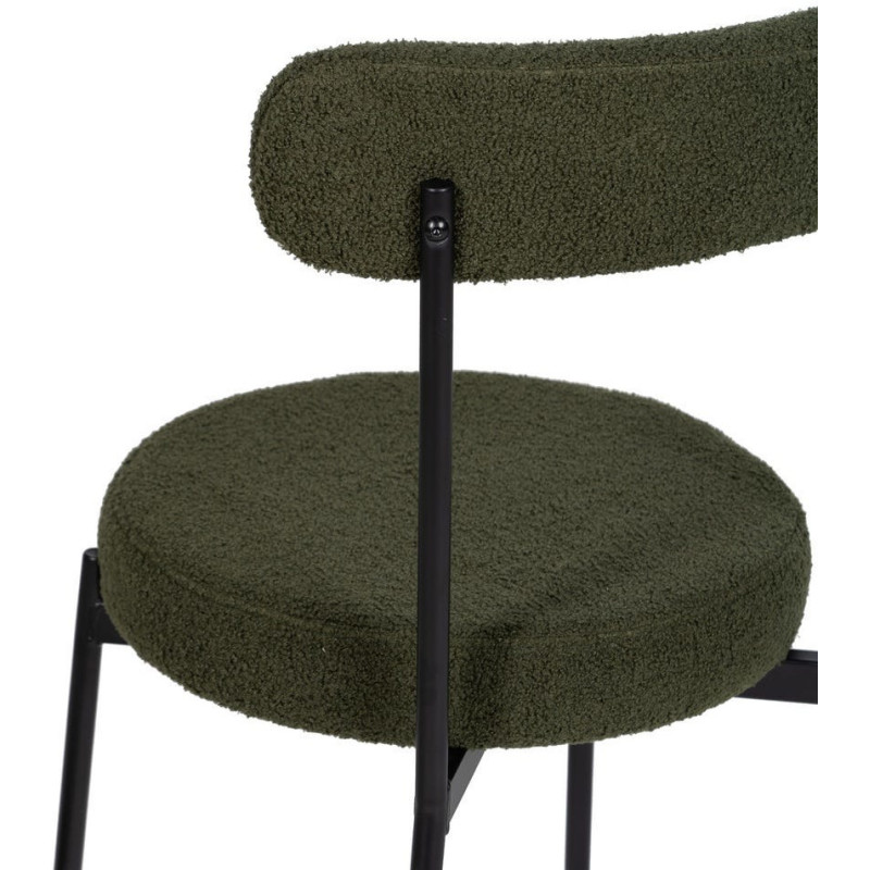 SILLA VERDE-NEGRO TEJIDO-METAL 49 X 49 X 80 CM 