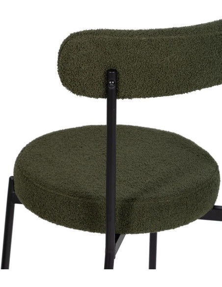 SILLA VERDE-NEGRO TEJIDO-METAL 49 X 49 X 80 CM 