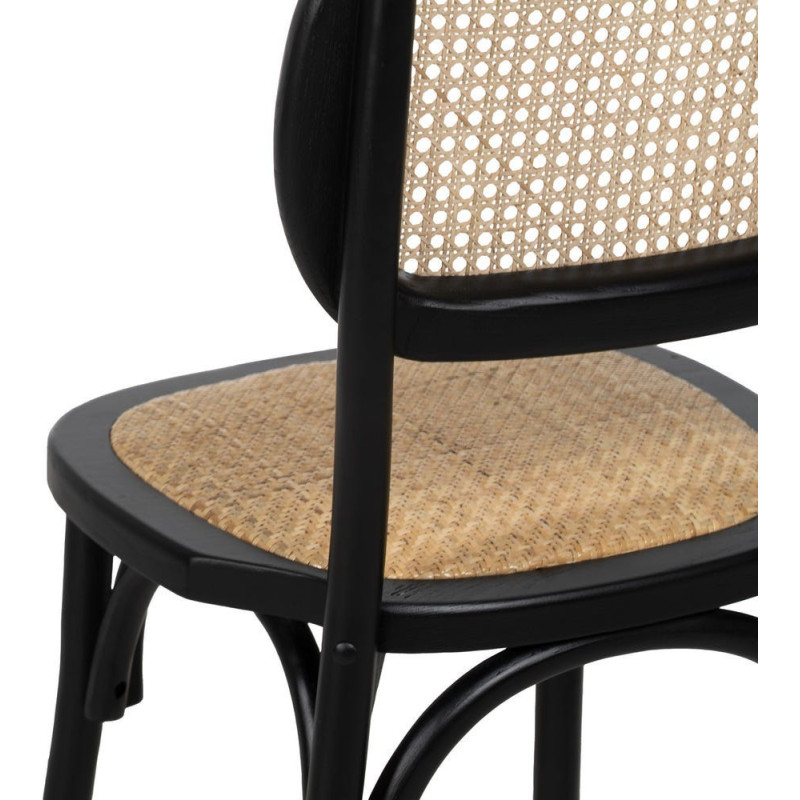 SILLA NEGRO MADERA DE OLMO CONTRACT 45 X 41 X 88 CM 