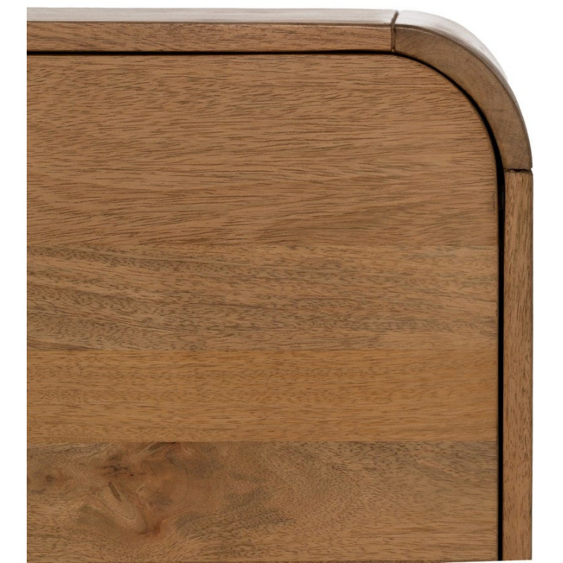 Grand Buffet mid-century moderne Bas 4 portes 170 cm Bois de manguier Naturel Métal Noir Mahon 