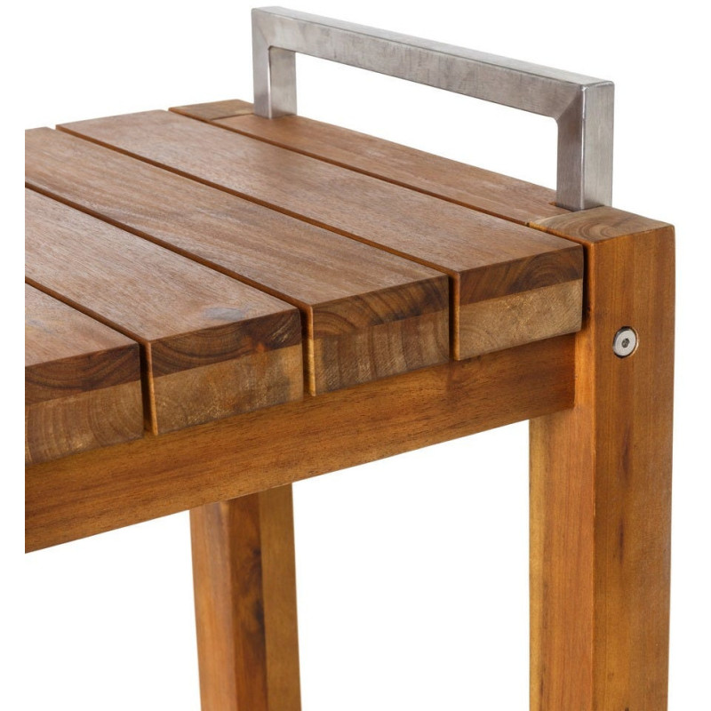 TABURETE ALTO MADERA / ACERO INOXIDABLE 40 X 40 X 80 CM 