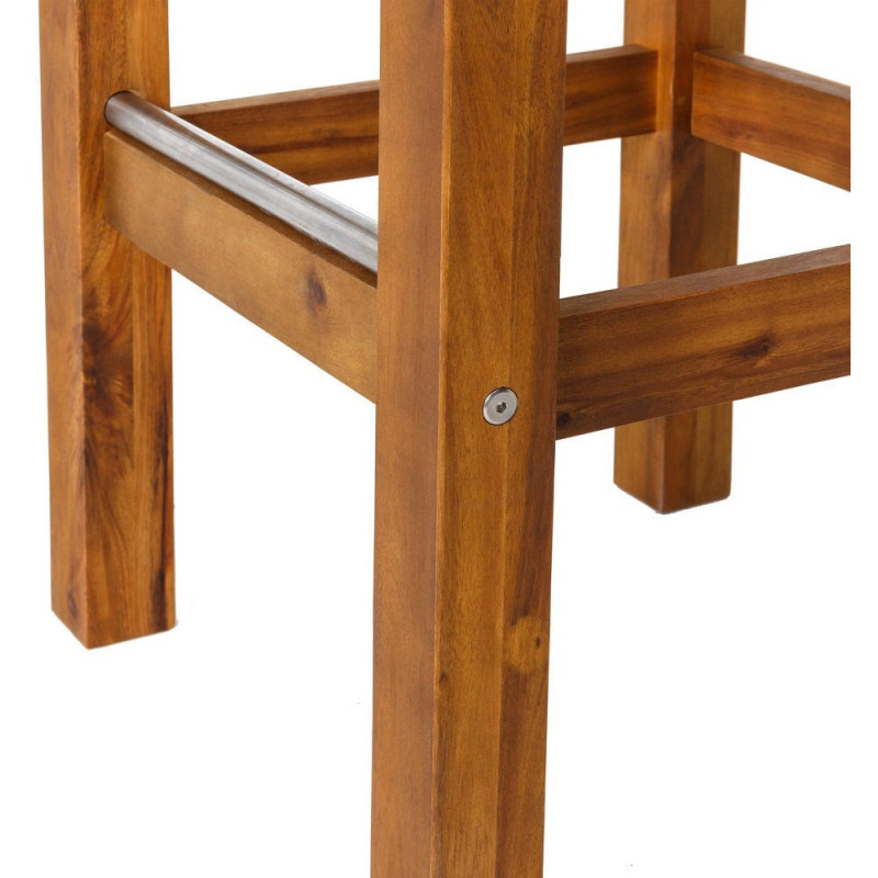 TABURETE ALTO MADERA / ACERO INOXIDABLE 40 X 40 X 80 CM 