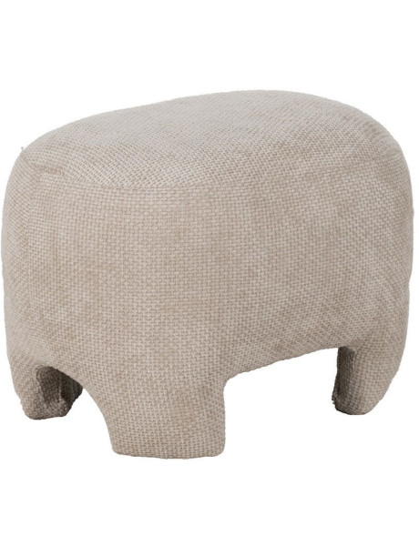 PUF BEIGE TEJIDO SALÓN 53 X 41 X 38 CM 