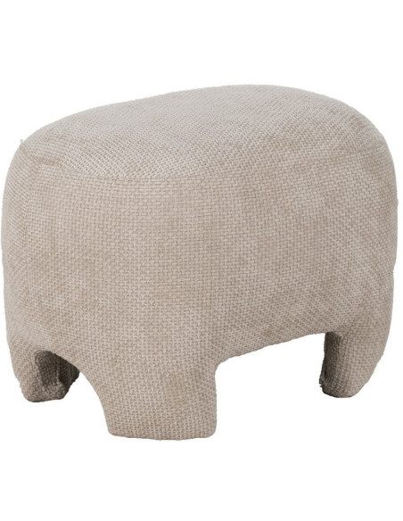 PUF BEIGE TEJIDO SALÓN 53 X 41 X 38 CM 