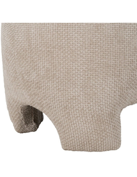 PUF BEIGE TEJIDO SALÓN 53 X 41 X 38 CM 