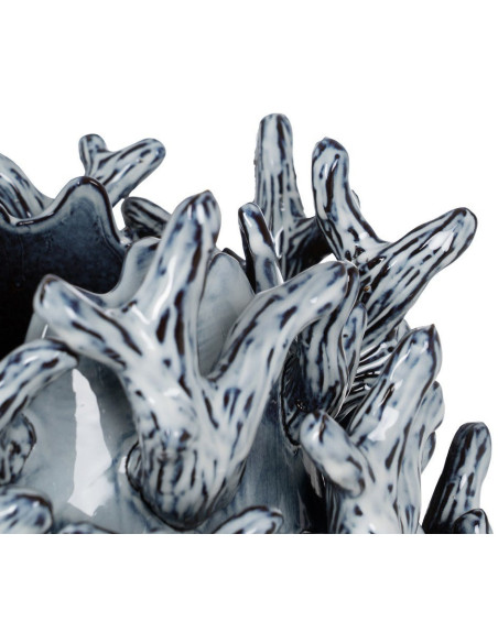 Petit Vase design Corail Ovale H 37 cm Céramique Bleu Coralina 