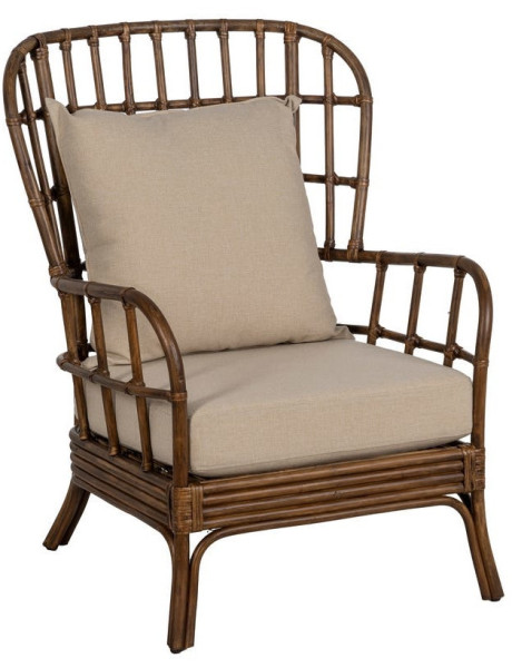 SILLÓN MARRÓN RATÁN DECORACIÓN 82 X 78 X 108 CM 
