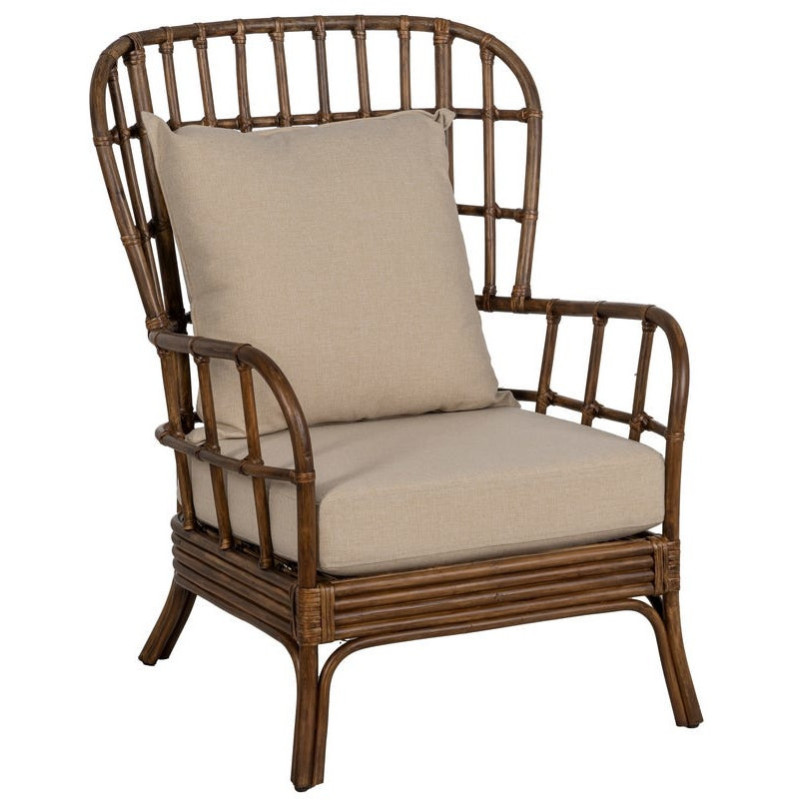 SILLÓN MARRÓN RATÁN DECORACIÓN 82 X 78 X 108 CM 