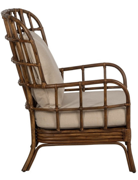 SILLÓN MARRÓN RATÁN DECORACIÓN 82 X 78 X 108 CM 
