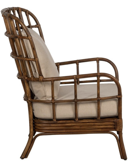 SILLÓN MARRÓN RATÁN DECORACIÓN 82 X 78 X 108 CM 