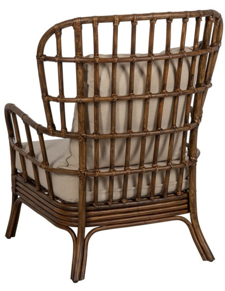 SILLÓN MARRÓN RATÁN DECORACIÓN 82 X 78 X 108 CM 