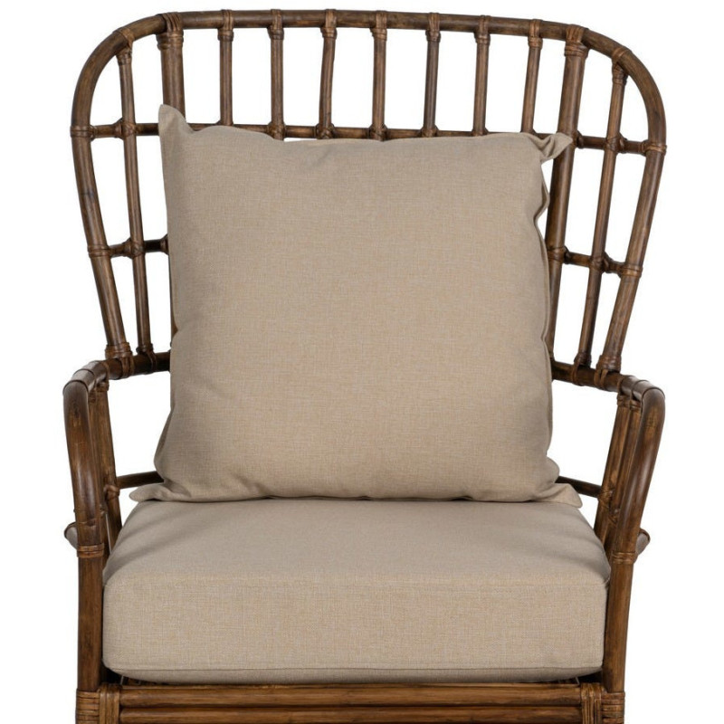 SILLÓN MARRÓN RATÁN DECORACIÓN 82 X 78 X 108 CM 