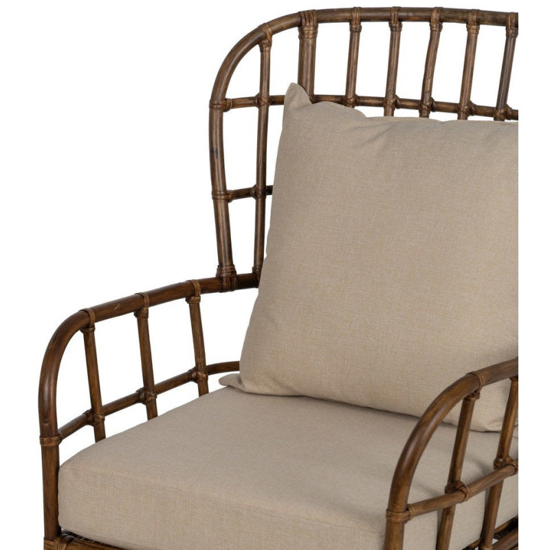 SILLÓN MARRÓN RATÁN DECORACIÓN 82 X 78 X 108 CM 