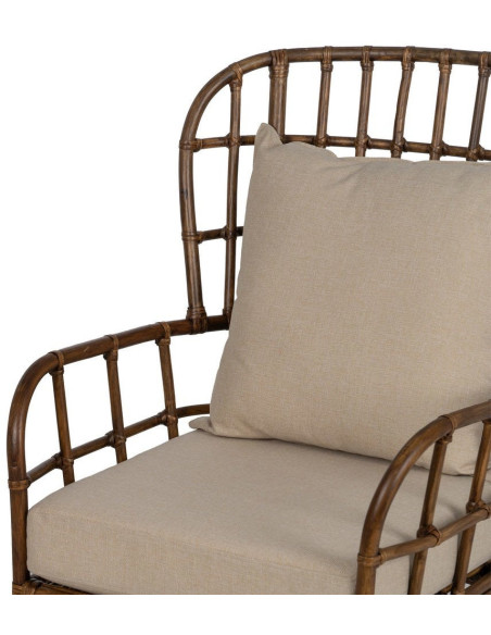 SILLÓN MARRÓN RATÁN DECORACIÓN 82 X 78 X 108 CM 